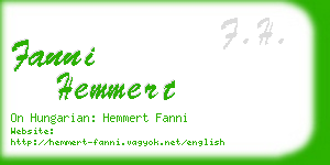 fanni hemmert business card